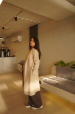 ROSIEYA (SAND-MARL) Essential Lapel Collar Coat By ZRA - Image 2